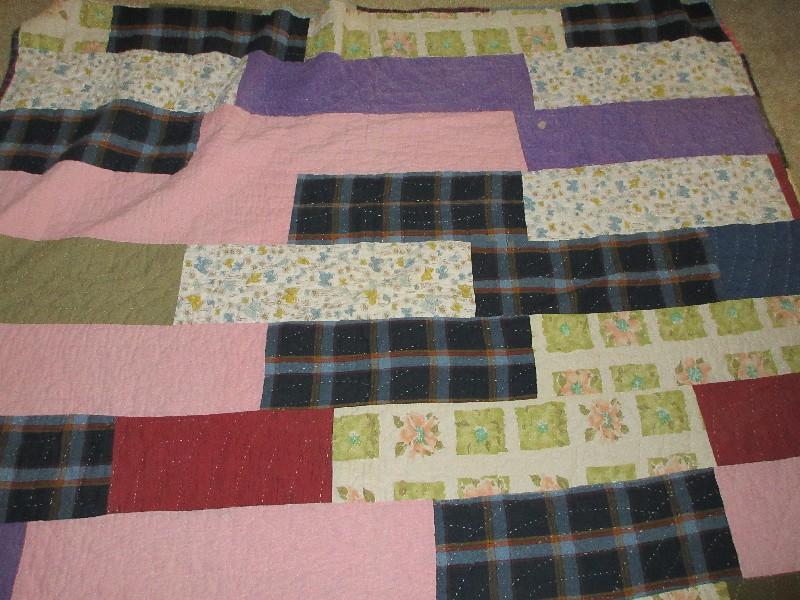 Early Hand Sewn Patchwork Quilt Reversible