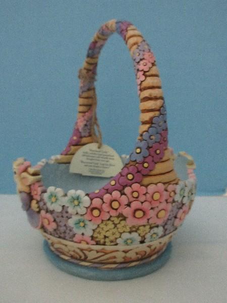 Adorable Jim Shore "Honey Bunny" Set Easter Basket Bunny Kiss w/ 5 Egg Furnie