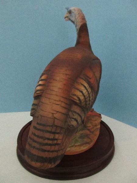 Andrea Fine Porcelain Collectors Series "Turkey" Statuette w/ Wood Display Base