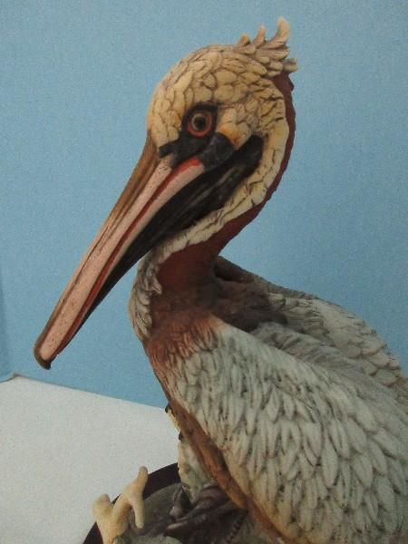 Andrea Fine Porcelain Collectors Series "Brown Pelican" Statuette w/ Wood Display Base