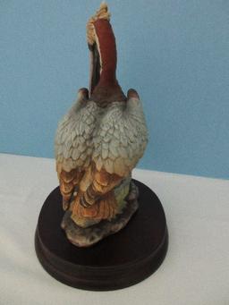 Andrea Fine Porcelain Collectors Series "Brown Pelican" Statuette w/ Wood Display Base