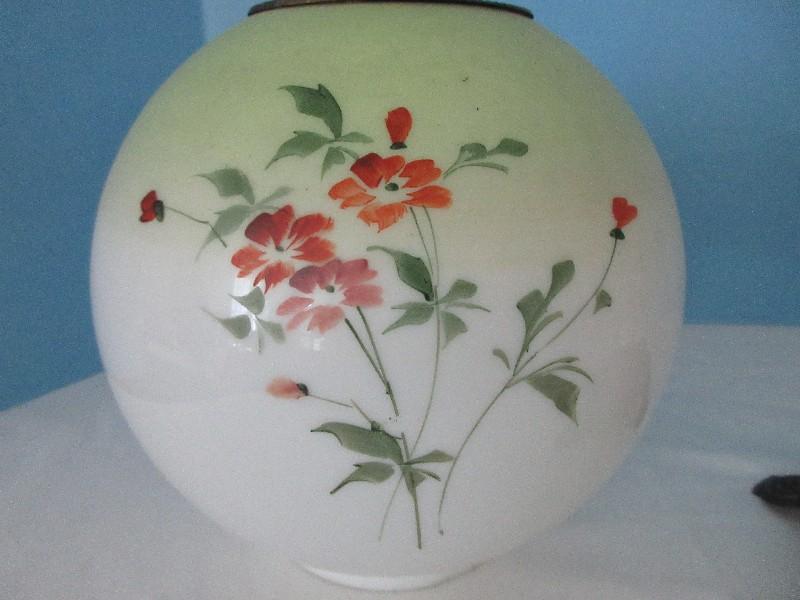 Rare IMPD Climax Antique Victorian Era Oil Parlor Lamp Hand Painted Stemmed Flowers