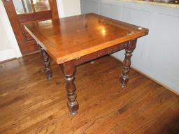 Oak Draw Leaf Refectory Table on Ring Turned Legs