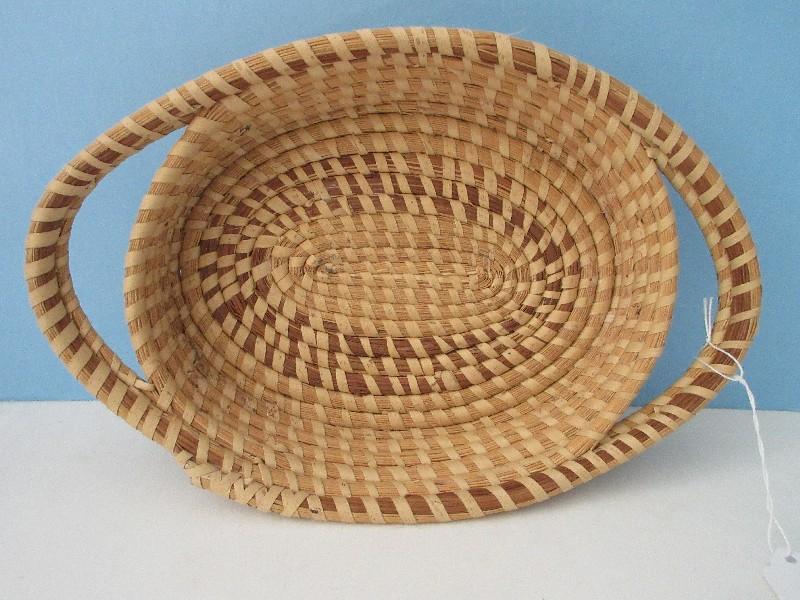 Charleston Sweetgrass Gullah Oval Basket w/ Double Handles