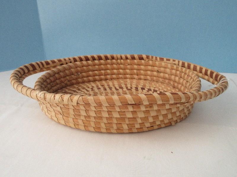 Charleston Sweetgrass Gullah Oval Basket w/ Double Handles