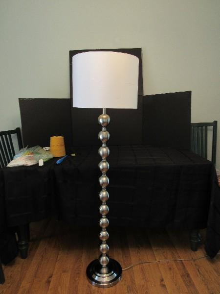 Bauble Design Tall Standing Lamp Metal Design w/ White Shade