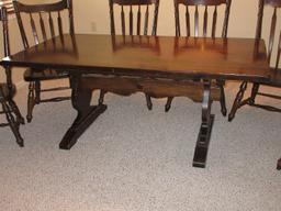 Ethan Allen Kling Furniture Heart Pine Colonial Tavern Collection Rubbed Edge Table