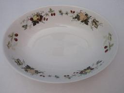 2 Pieces - Royal Kent Fruit on Rim Pattern Rok 8 China 9 5/8" Oval Vegetable Bowls