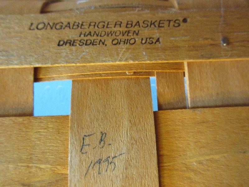 Traditional Longaberger Small Laundry Basket w/ Liner Signed E.B. 1995