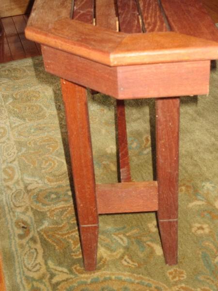 Teak Wood Slat Sauna Bench on Tapered Legs