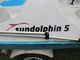 Sundolphin 5 Fiberglass Paddle Boat 110lbs, 550lbs Capacity