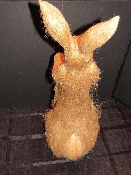 Tall Wool Body Rabbit Décor 23" H & Resin Easter Bunny Décor 9" H