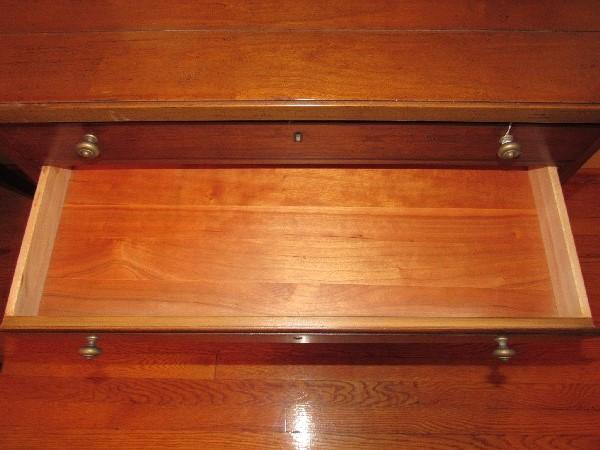 4 Drawer Collectible Cabinet by Drexel Heritage Furnishings, Panel Slat Top, Brass Pulls