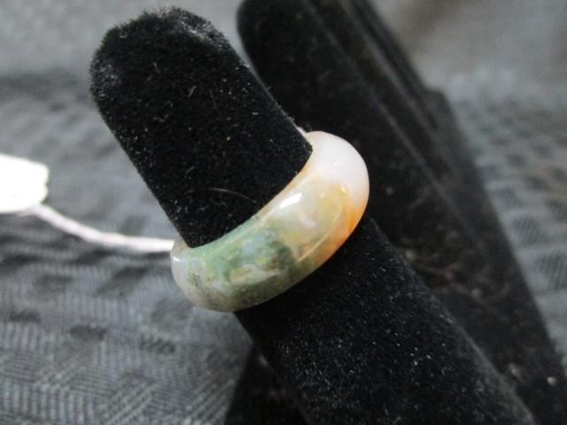 Green/Clear Jasper Stone Ring