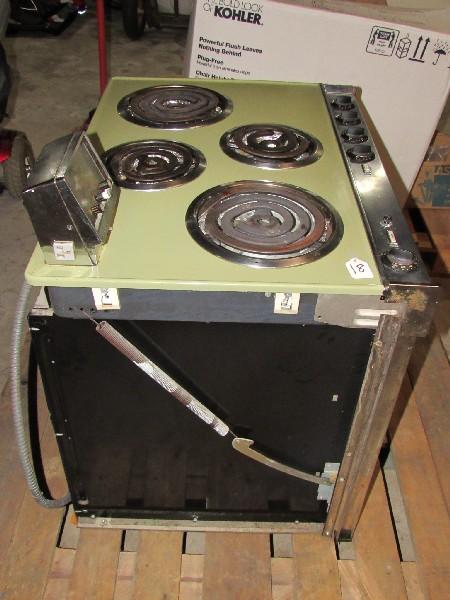 Vintage Cookmaster Gas Oven Frigidaire Compact 30 Green Metal