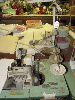 Pegasus Oil Powered Industrial Sewing Machine Wood Top w/ Spool Holders