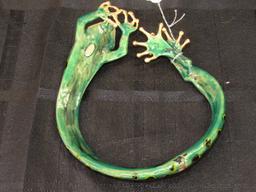 Creart Green/Gilted Frog Design Neck Jewelry-ROME ITALY