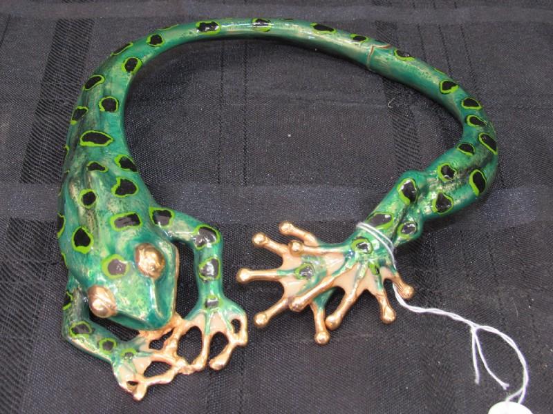 Creart Green/Gilted Frog Design Neck Jewelry-ROME ITALY