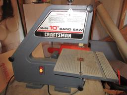 Sears Craftsman 10" Band Saw w/ Metal Frame Table & Drawer