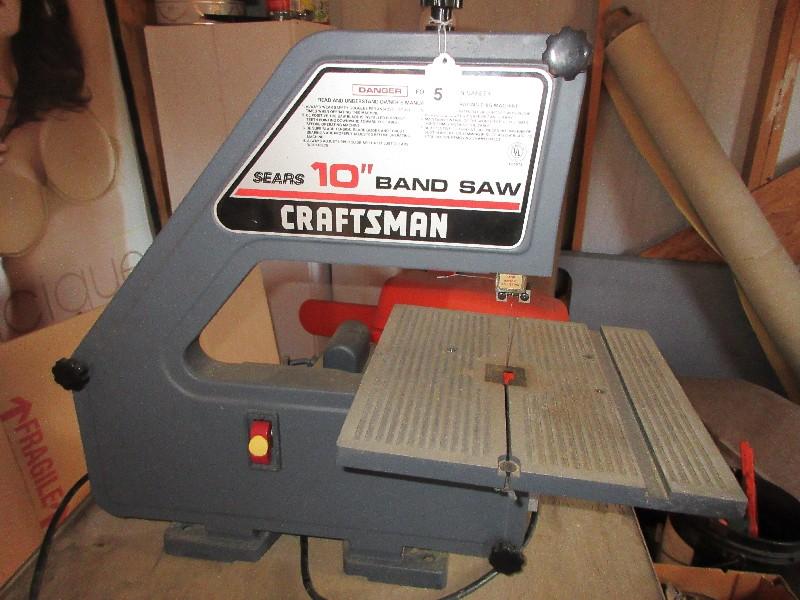 Sears Craftsman 10" Band Saw w/ Metal Frame Table & Drawer
