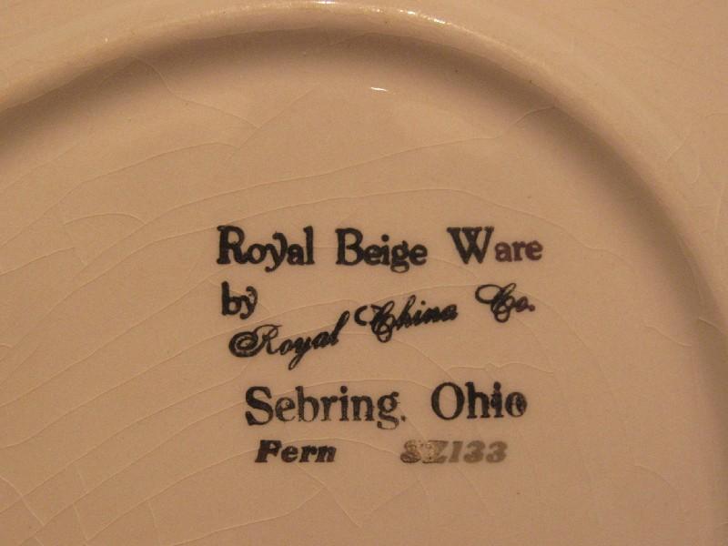 Royal Beigeware by Royal China Co. Sebring Ohio Pink Ceramic Oval Platter Floral Motif