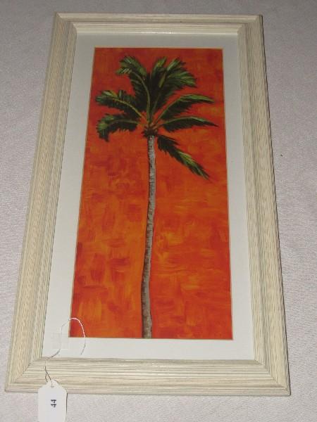 Palm Tree Picture Print in Light Wooden Frame/Matt