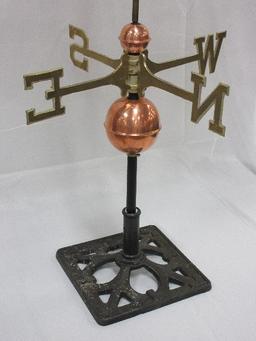 Artisan Sculpture Figural Copper Moose Weather Vane w/ Small/Large Globes