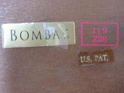 Bombay Co. Mahogany Finish Keepsake Chest Grecian Columns Accent, Scroll Feet w/ Lock