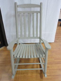 Painted Wooden Slat Back/Seat Porch/Patio Rocker