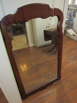 Mahogany Chippendale Style Wall Mounted Mirror, Wood Back