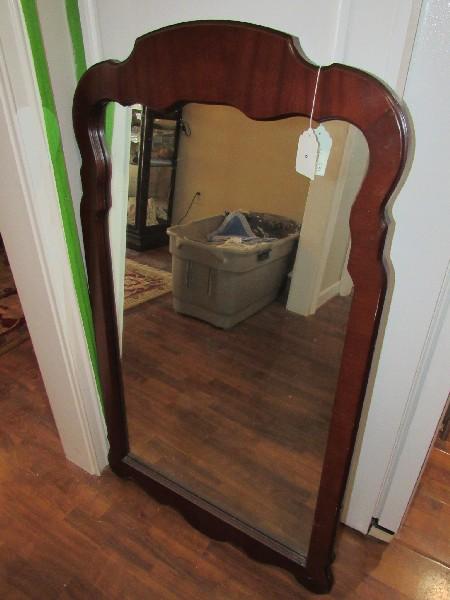 Mahogany Chippendale Style Wall Mounted Mirror, Wood Back