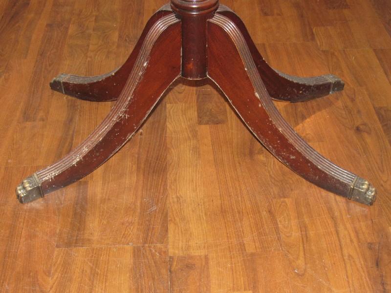Duncan Phyfe Drop Leaf Table Wooden Urn/Grooved Pedestal to Grooved Legs