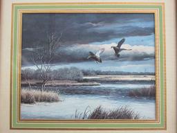 A.J. Rodisill Bird Picture Print Gilded Wood Frame/Matt