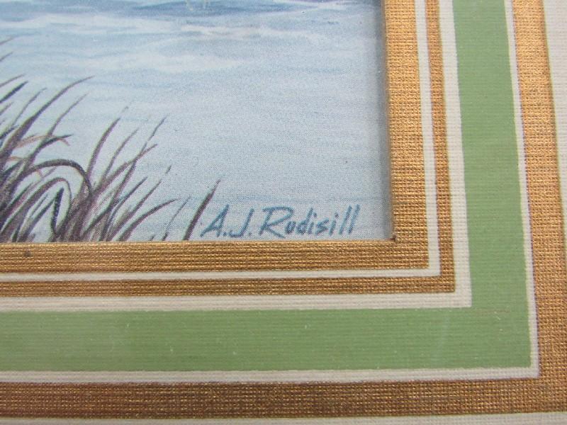 A.J. Rodisill Bird Picture Print Gilded Wood Frame/Matt