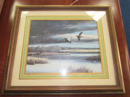 A.J. Rodisill Bird Picture Print Gilded Wood Frame/Matt