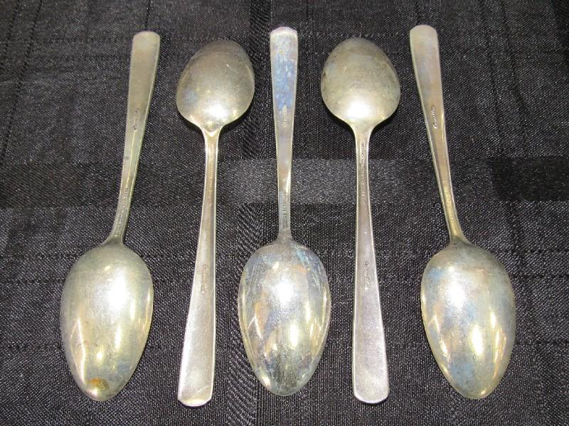 5 Gorham Sterling Camellia Pattern Tea Spoons