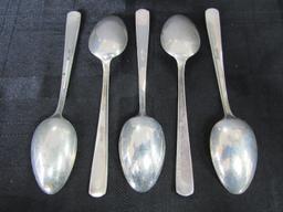 5 Gorham Sterling Camellia Pattern Tea Spoons