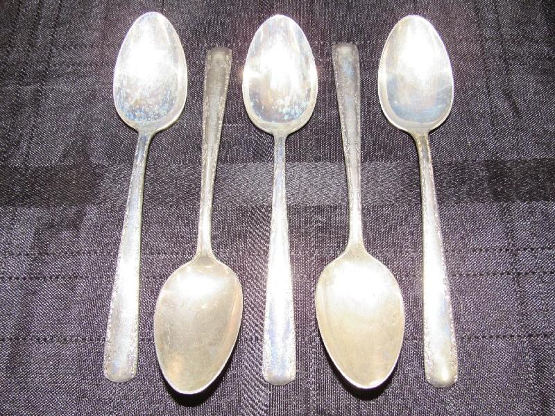 5 Gorham Sterling Camellia Pattern Tea Spoons