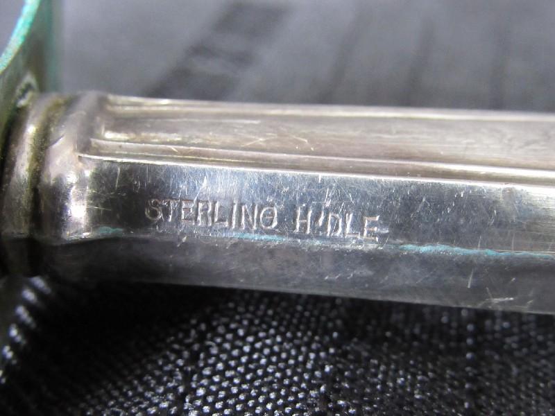 Sterling Handle Carving Set - Carving Knife, Meat Fork, File, Trim Design, Stainless Blade