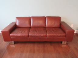 Awesome Natuzzi Furniture Luxury Brown Leather Modern Design Sofa