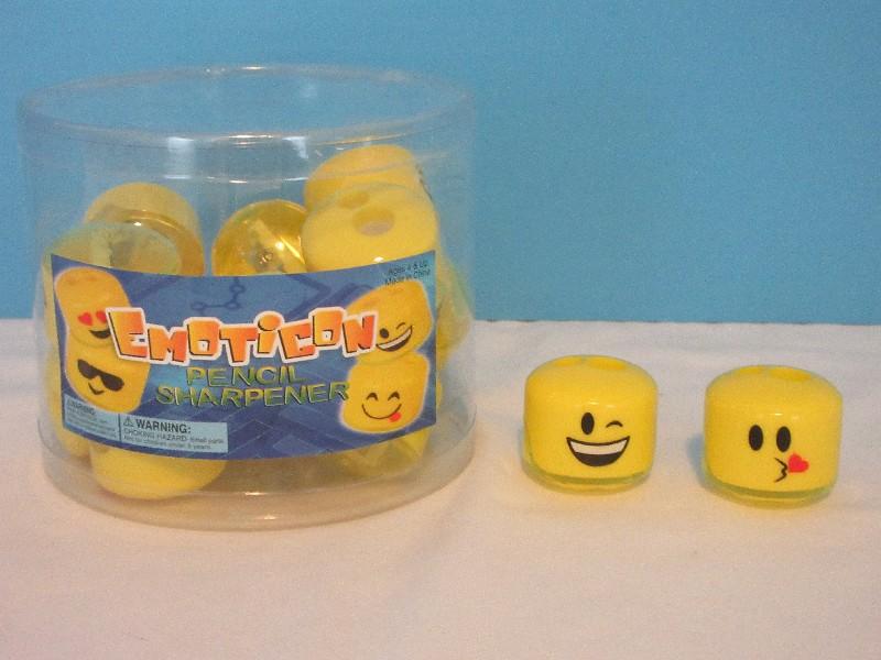 15 Emoticon Novelty Pencil Sharpeners 1.5" Emoji Cute, Funny & Popular