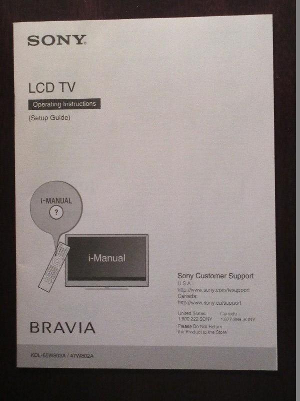 Sony LCD 55" Flat Screen TV Bravia