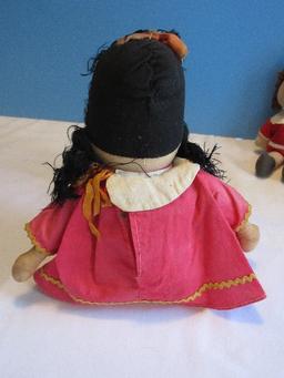 Vintage Adorable "Little Lulu" Cloth Dolls 7" Gund & 14 1/2"