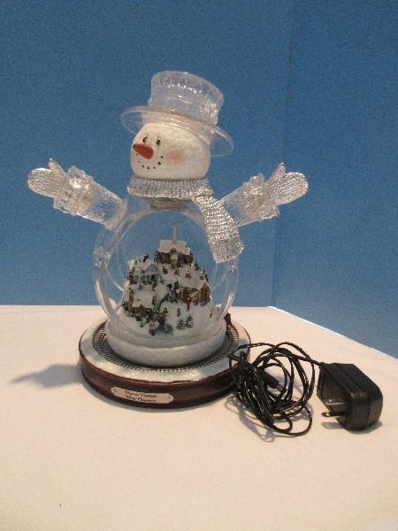 Thomas Kinkade "White Christmas" Masterpiece Edition Crystal Snowman