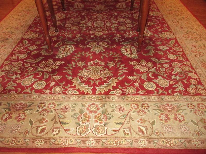 Persian Style Timeless Floral Foliate Design 100% Wool Pile Area Rug Maroon/Taupe Colors