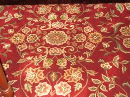 Persian Style Timeless Floral Foliate Design 100% Wool Pile Area Rug Maroon/Taupe Colors