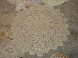 Group - Crocheted Doilies, Lace Doilies Various Sizes & Designs