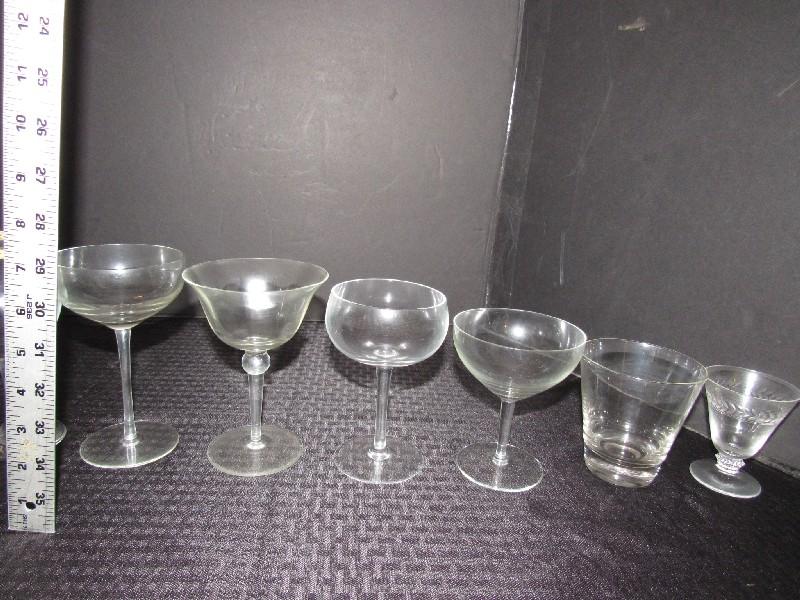 Huge Glass Lot - Glass Cups, Goblets, Sherry, Champagne, Saucers, Etc.