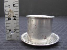 Towle Sterling 781 Baby Cup G.E.W. on Base w/ Scroll Trim Plate