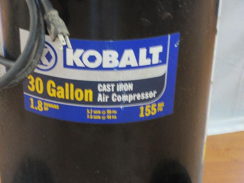 Kobalt 30 Gallon Cast Iron Air Compressor Mobile Tank